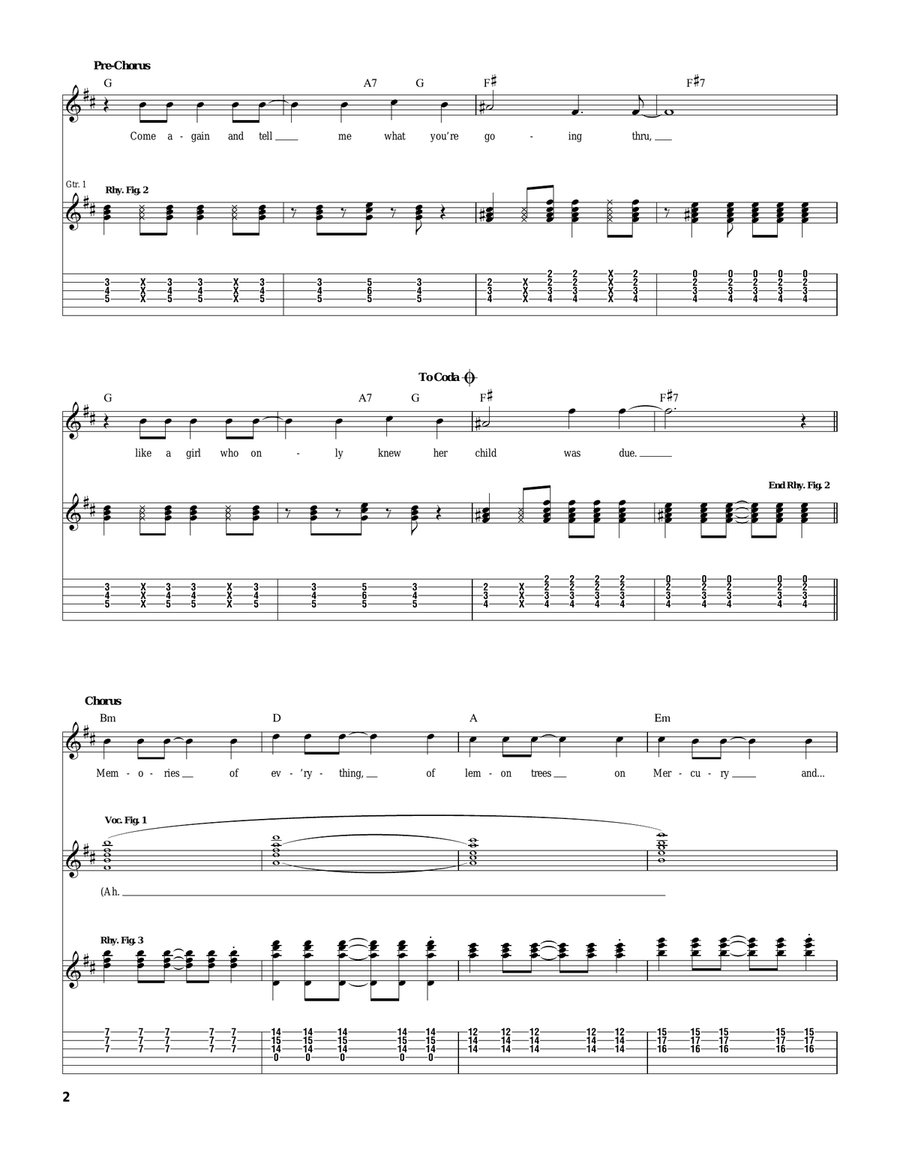 On Mercury On Mercury Guitar Tablature scores gallery preview page 2