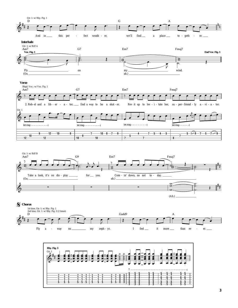The Zephyr Song The Zephyr Song Guitar Tablature scores gallery preview page 3