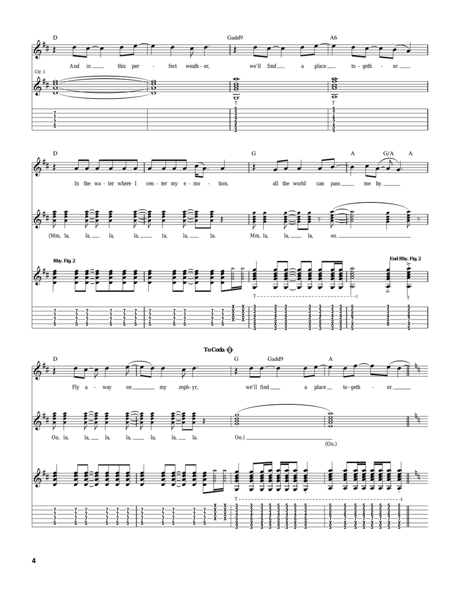 The Zephyr Song The Zephyr Song Guitar Tablature scores gallery preview page 4