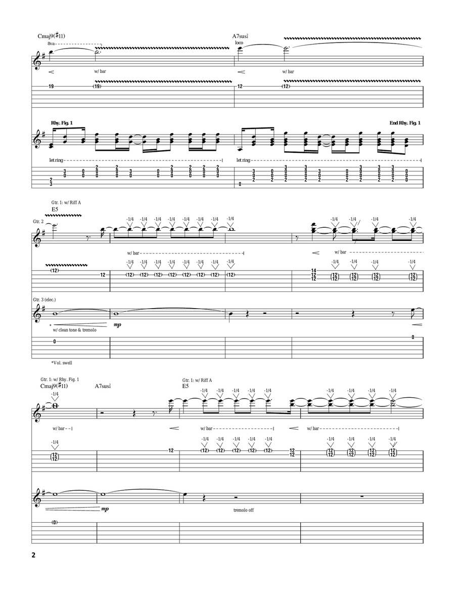 Venice Queen Guitar Tablature scores gallery preview page 2