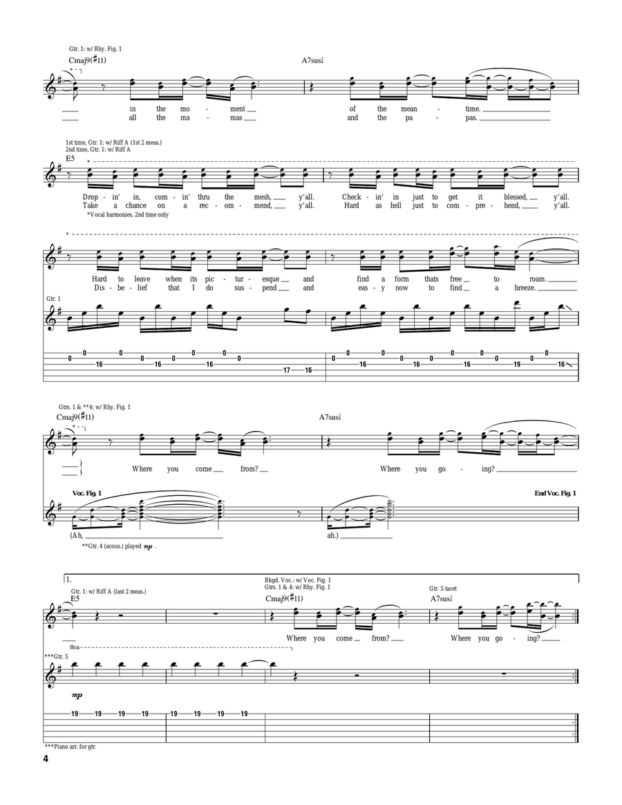 Venice Queen Guitar Tablature scores gallery preview page 4