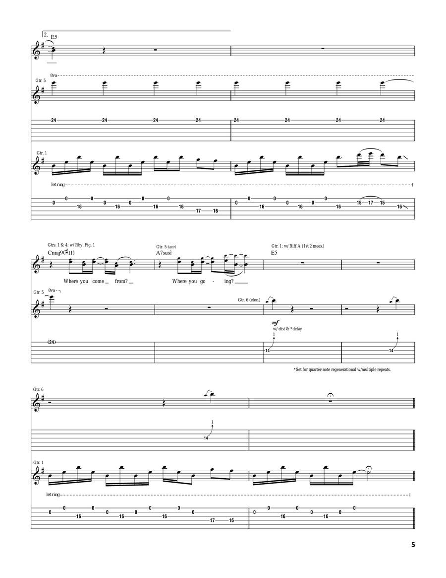 Venice Queen Guitar Tablature scores gallery preview page 5
