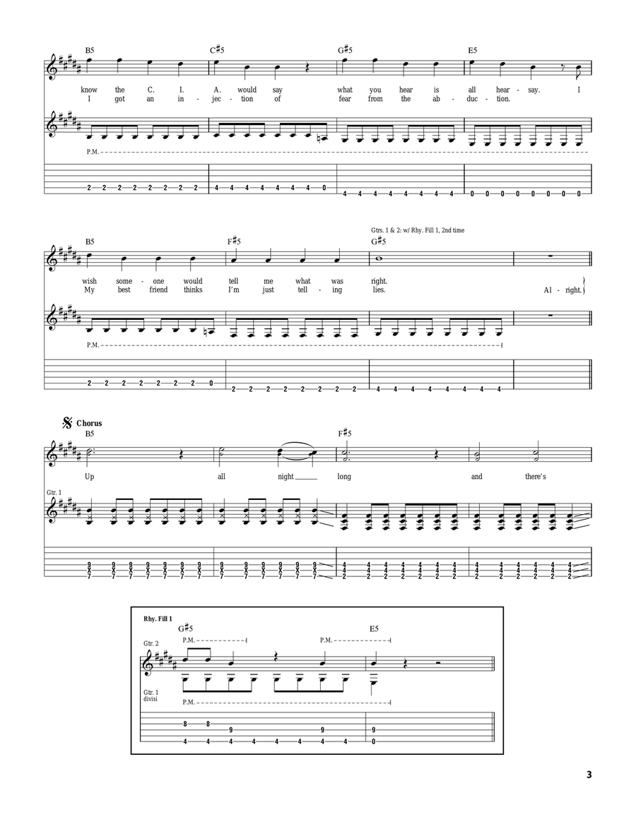 Aliens Exist Guitar Tablature scores gallery preview page 3