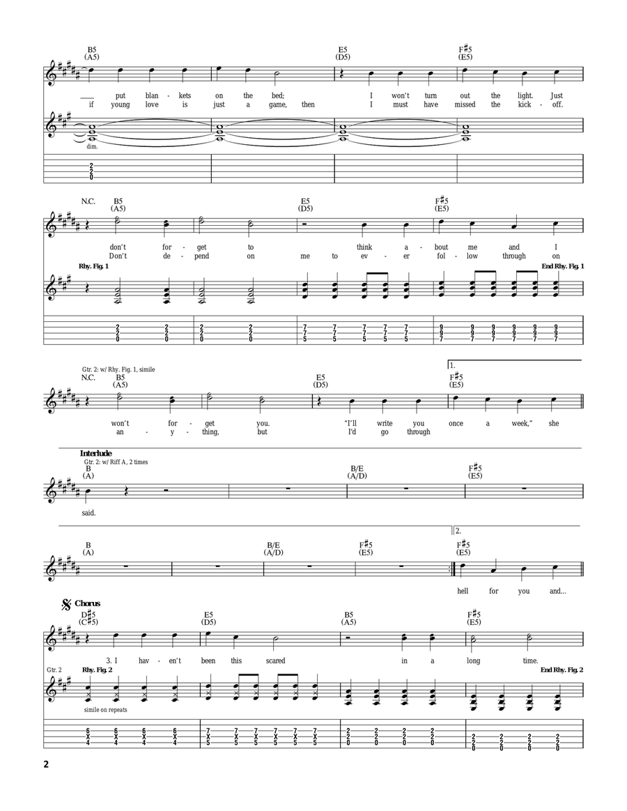 Going Away To College Going Away To College Guitar Tablature scores gallery preview page 2