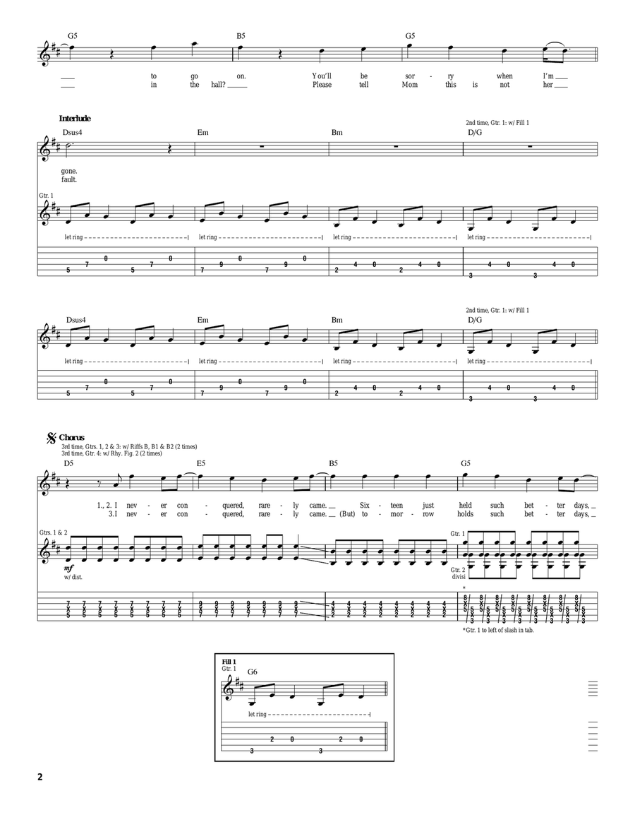Adam's Song Acoustic Guitar scores gallery preview page 2