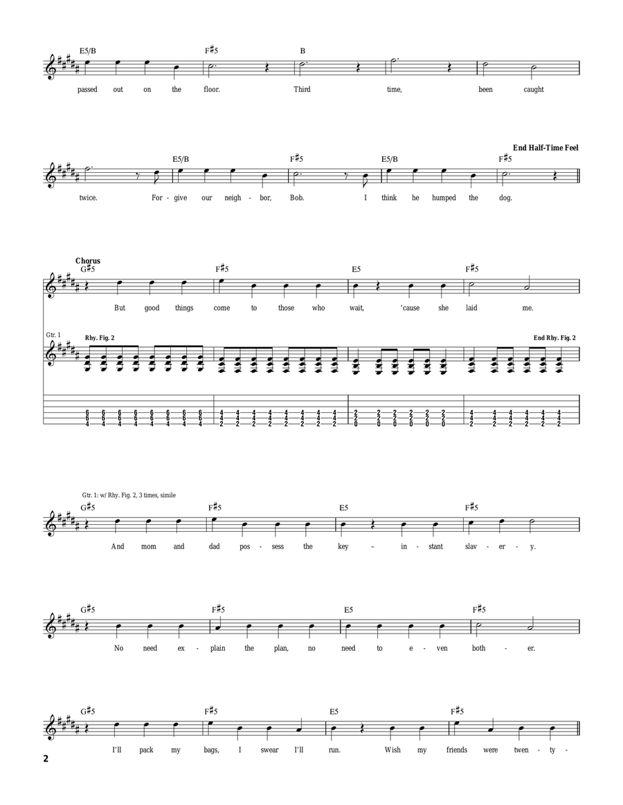 Anthem Anthem Guitar Tablature scores gallery preview page 2