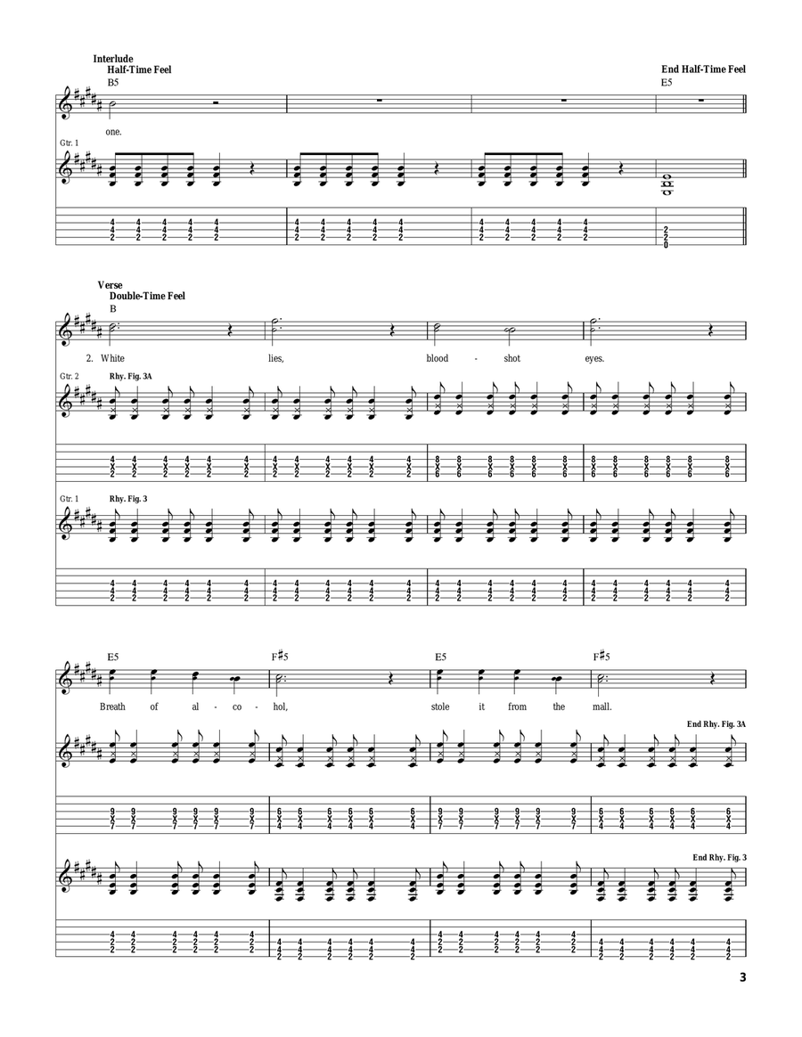 Anthem Anthem Guitar Tablature scores gallery preview page 3