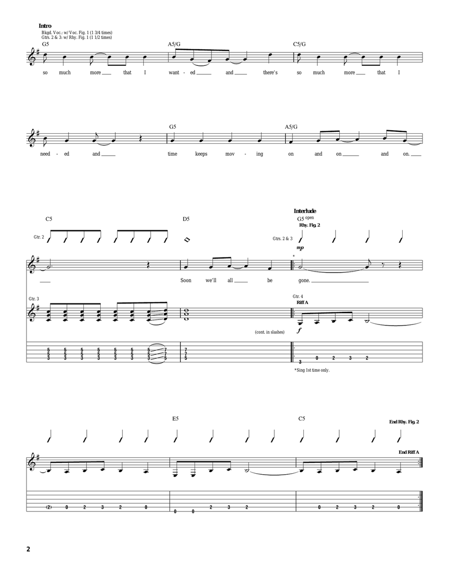 Man Overboard Acoustic Guitar scores gallery preview page 2