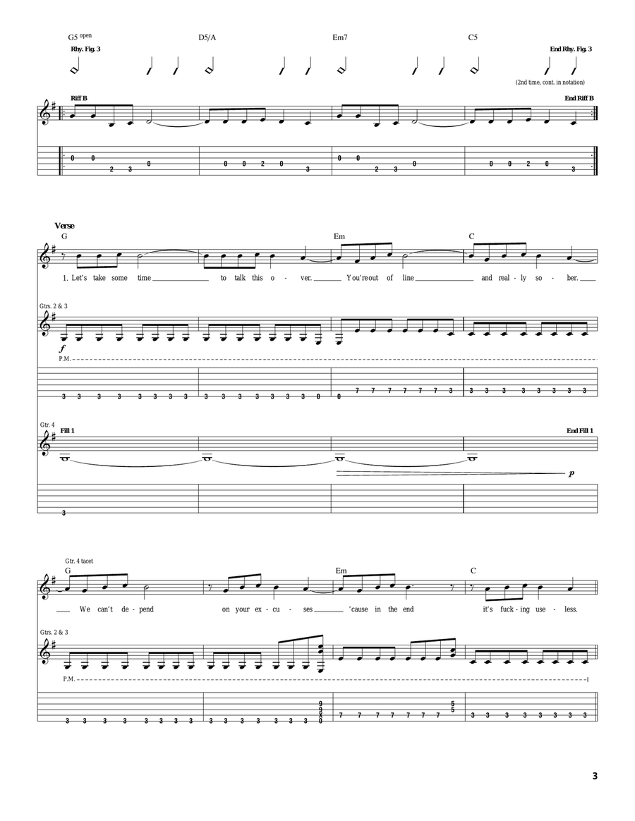 Man Overboard Acoustic Guitar scores gallery preview page 3