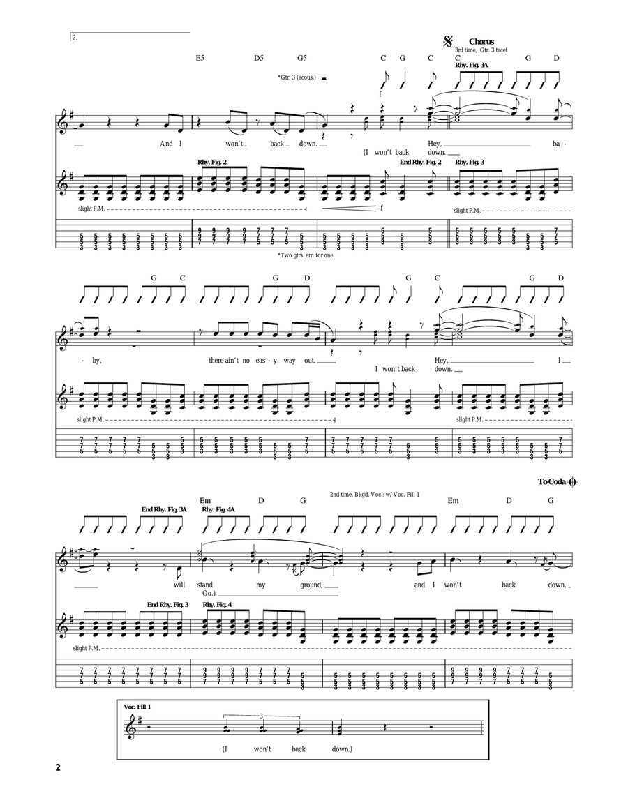 I Won't Back Down Acoustic Guitar scores gallery preview page 2