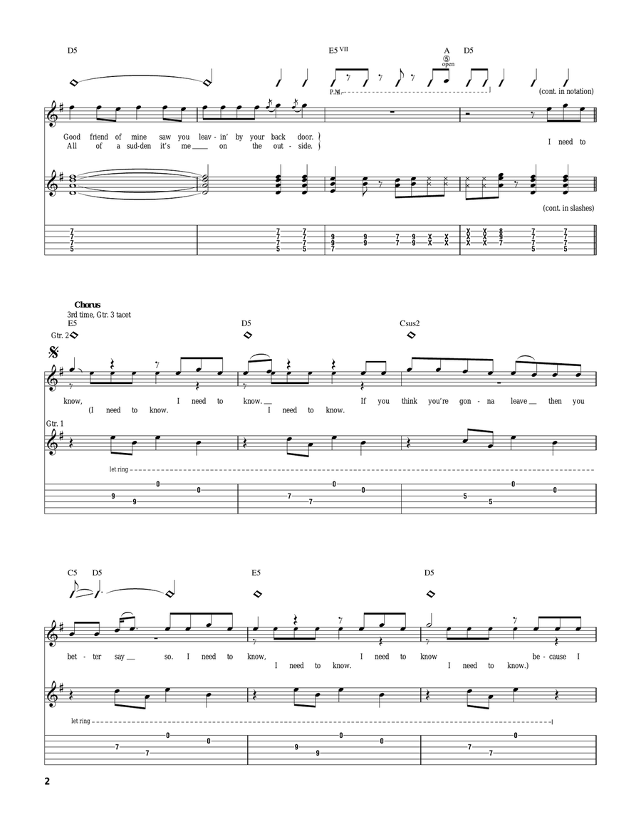 I Need To Know Acoustic Guitar scores gallery preview page 2