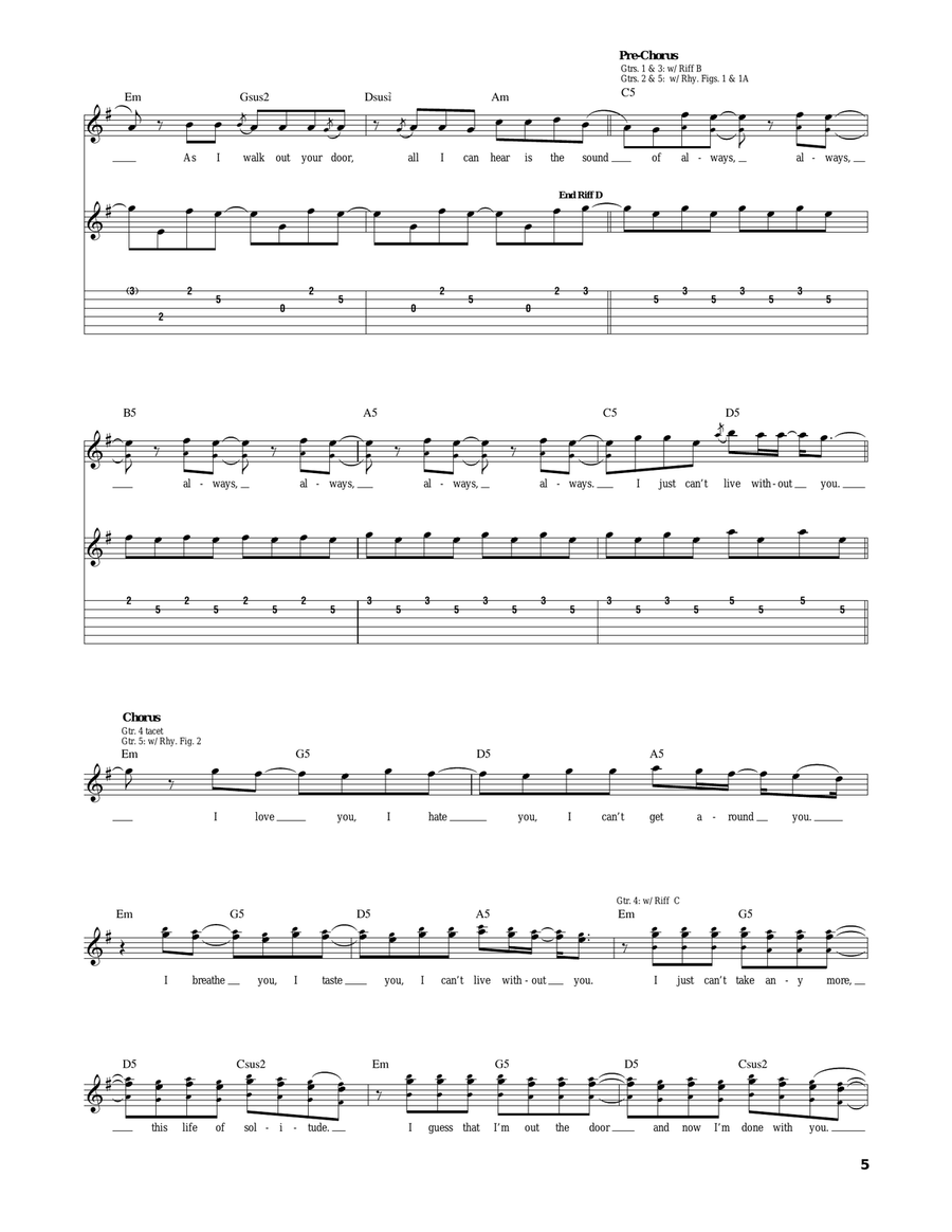Always Always Electric Guitar scores gallery preview page 5