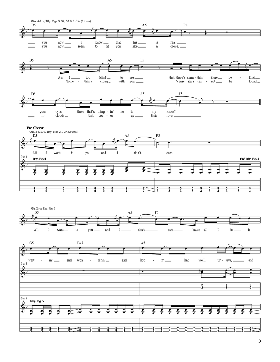 All Because Of You All Because Of You Electric Guitar scores gallery preview page 3