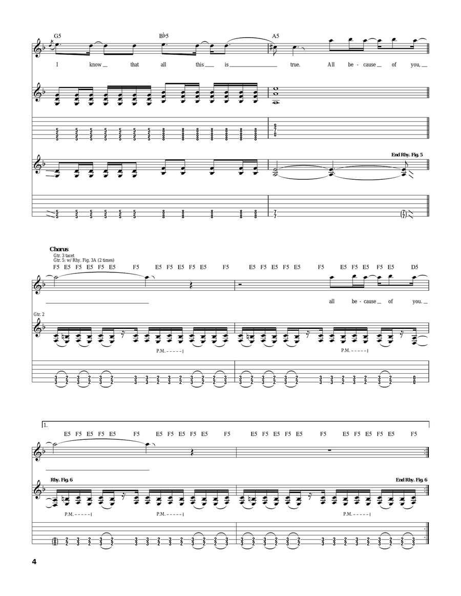 All Because Of You All Because Of You Electric Guitar scores gallery preview page 4
