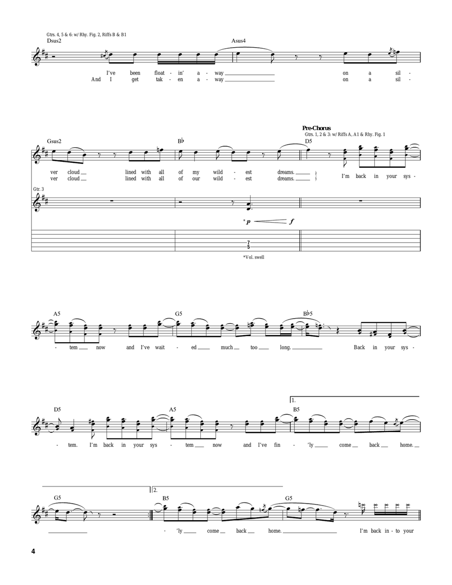 Back Into Your System Back Into Your System Electric Guitar scores gallery preview page 4