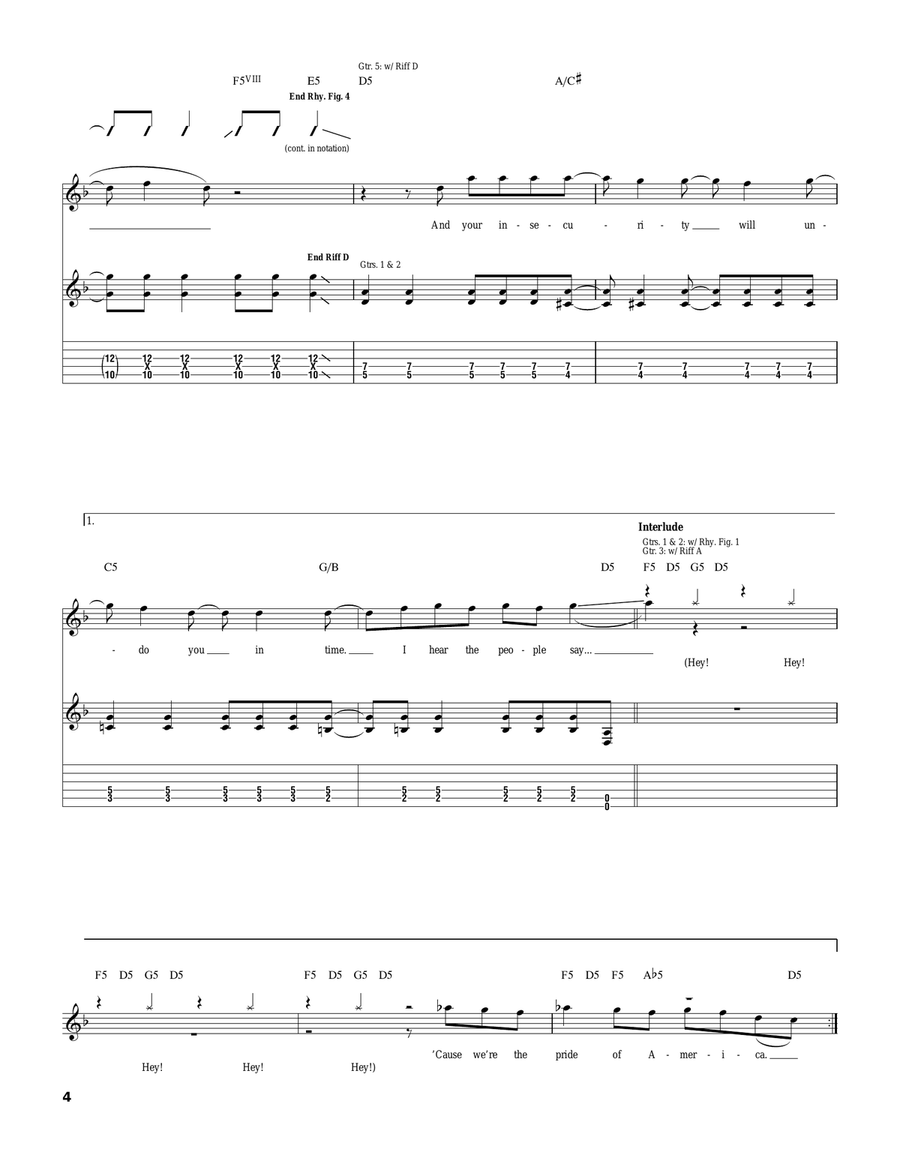 Pride Pride Electric Guitar scores gallery preview page 4