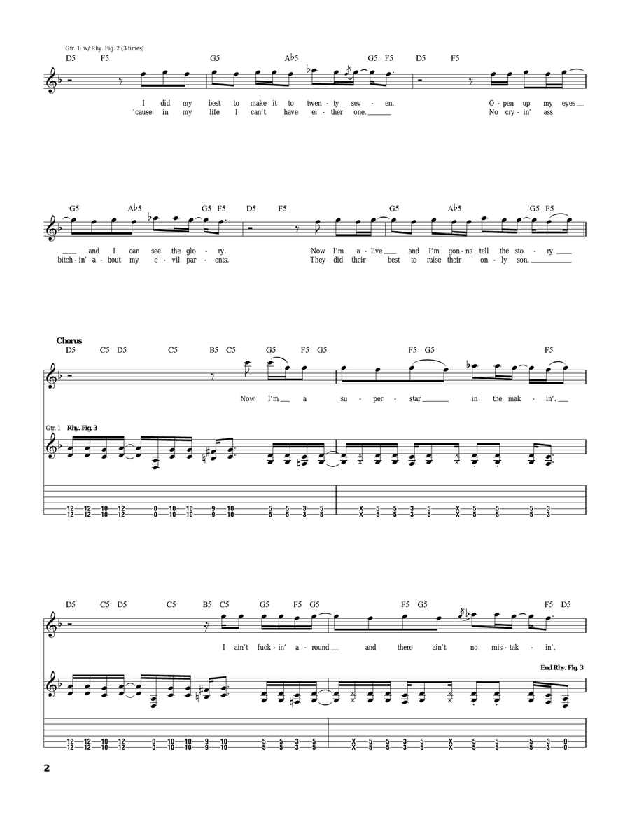 Superstar 2 Superstar 2 Electric Guitar scores gallery preview page 2