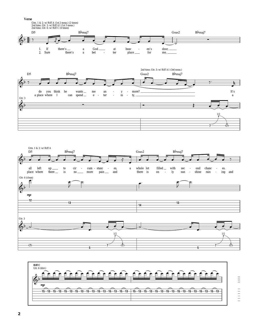 Separated Self Separated Self Electric Guitar scores gallery preview page 2