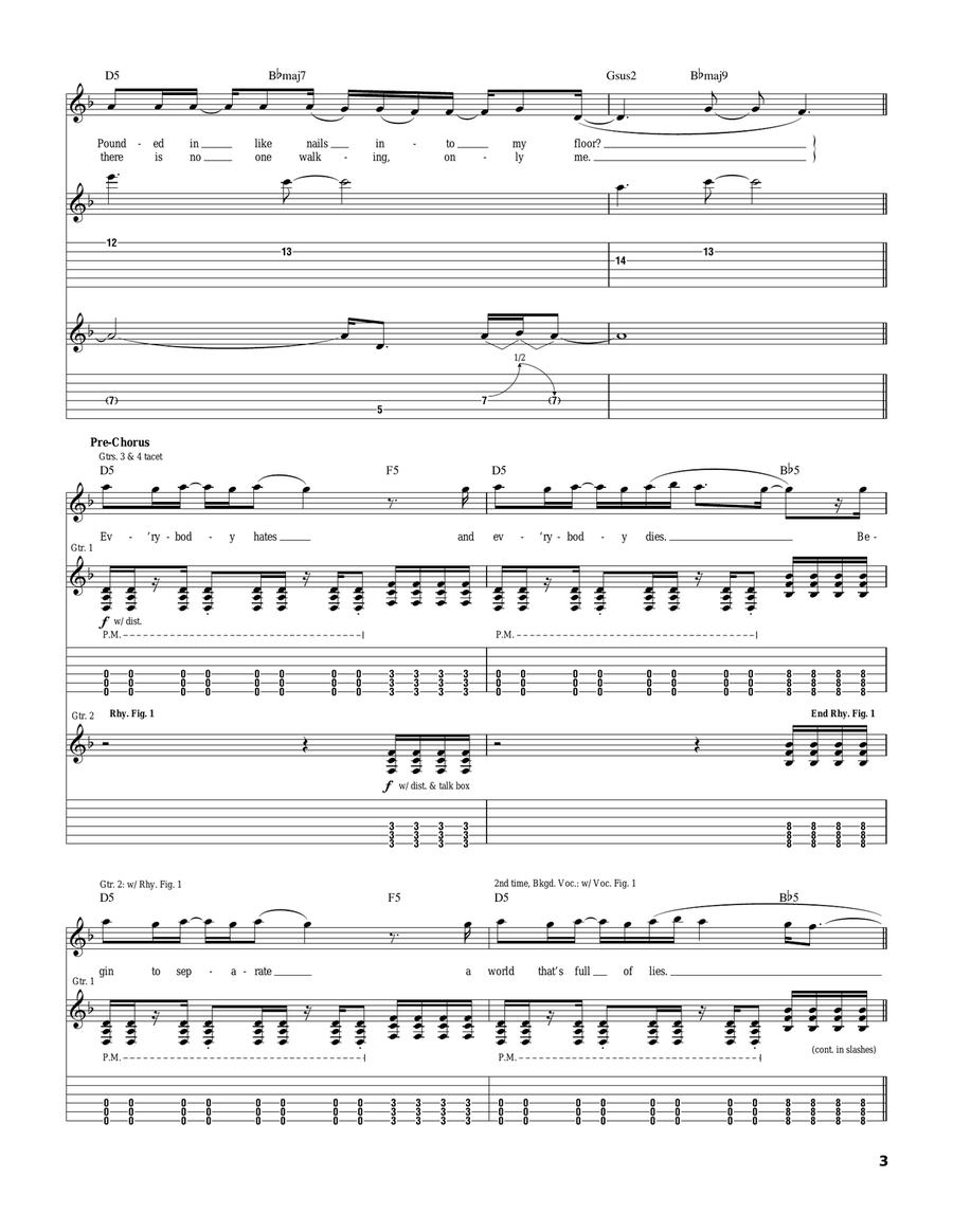Separated Self Separated Self Electric Guitar scores gallery preview page 3