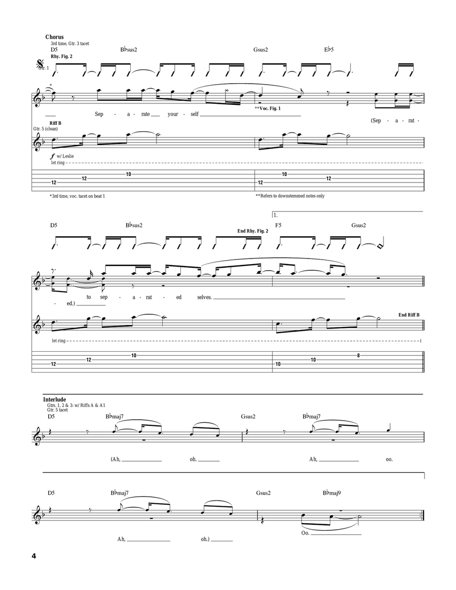 Separated Self Separated Self Electric Guitar scores gallery preview page 4