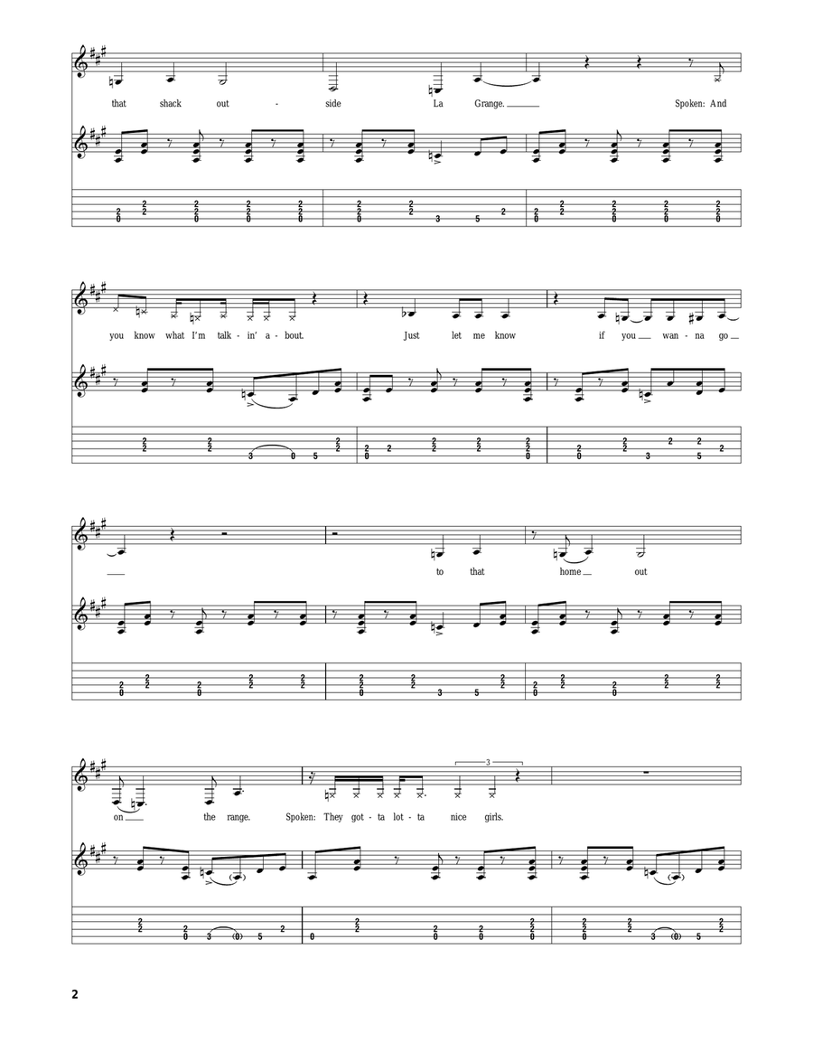 La Grange La Grange Acoustic Guitar scores gallery preview page 2