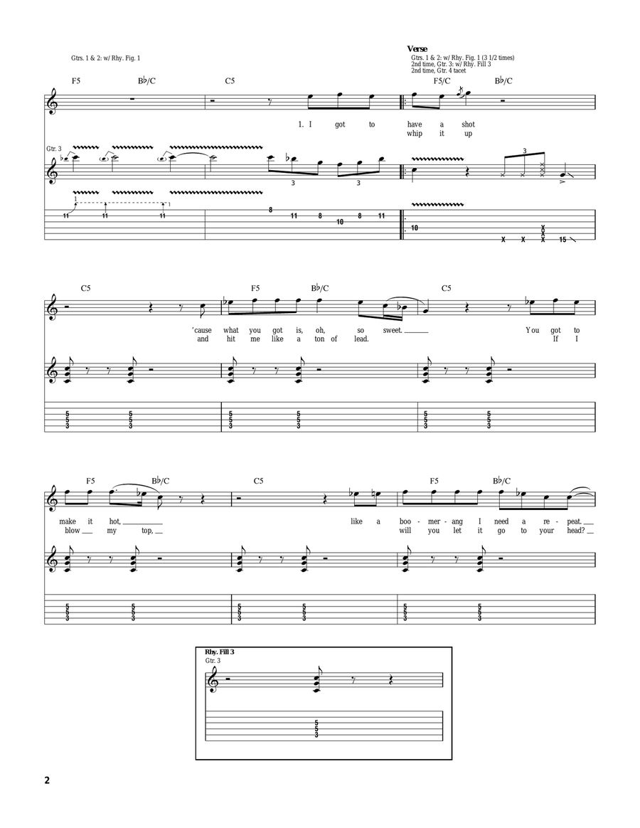 Gimme All Your Lovin' Gimme All Your Lovin' Acoustic Guitar scores gallery preview page 2