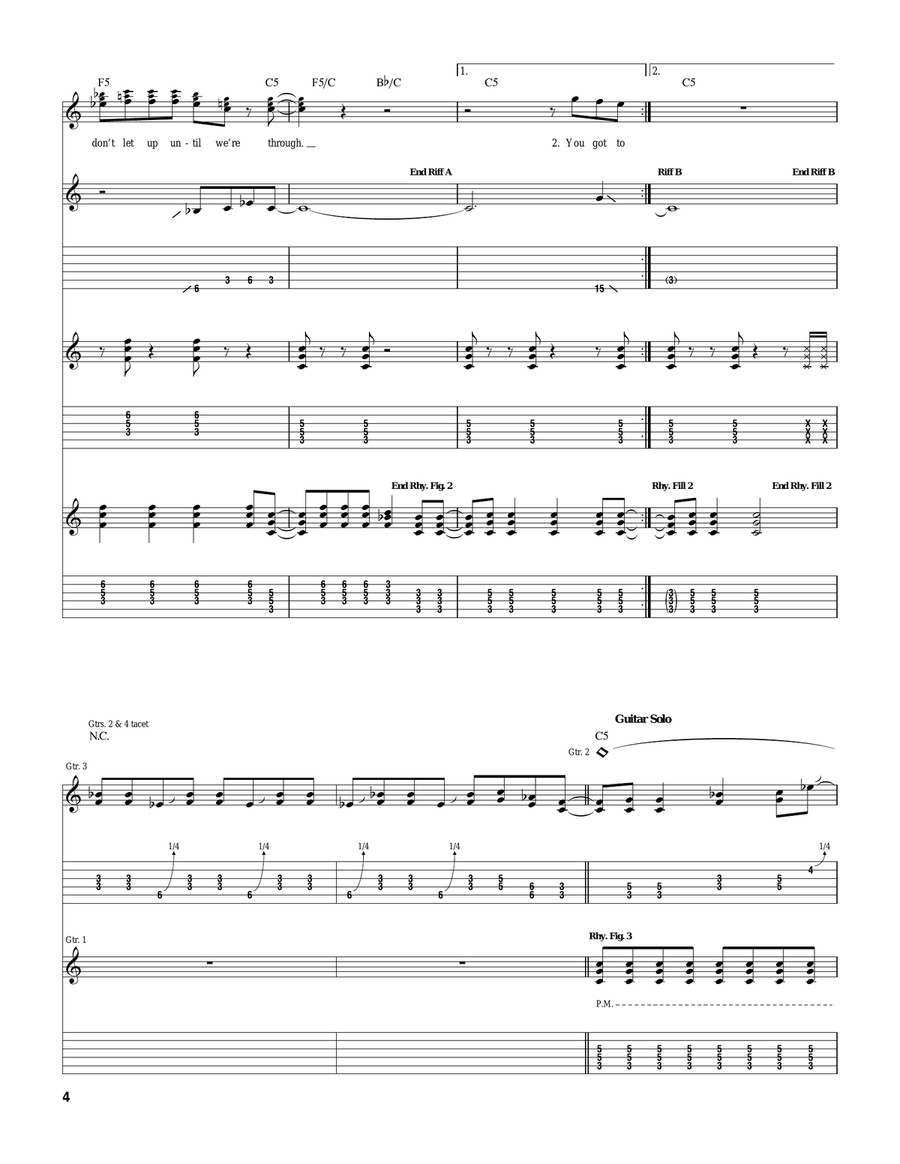 Gimme All Your Lovin' Gimme All Your Lovin' Acoustic Guitar scores gallery preview page 4