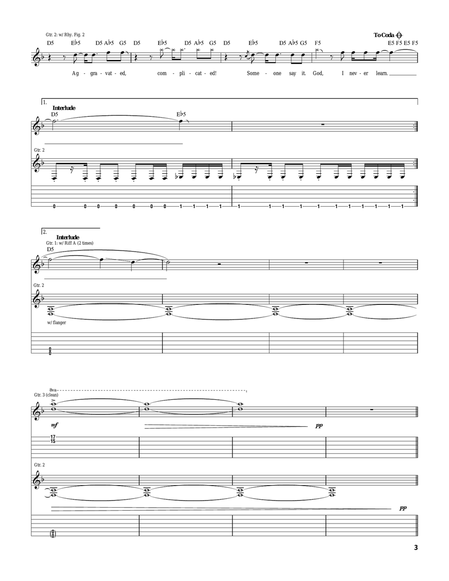 Orchids Orchids Electric Guitar scores gallery preview page 3