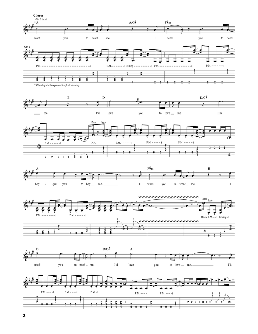 I Want You To Want Me (Live) Acoustic Guitar scores gallery preview page 2