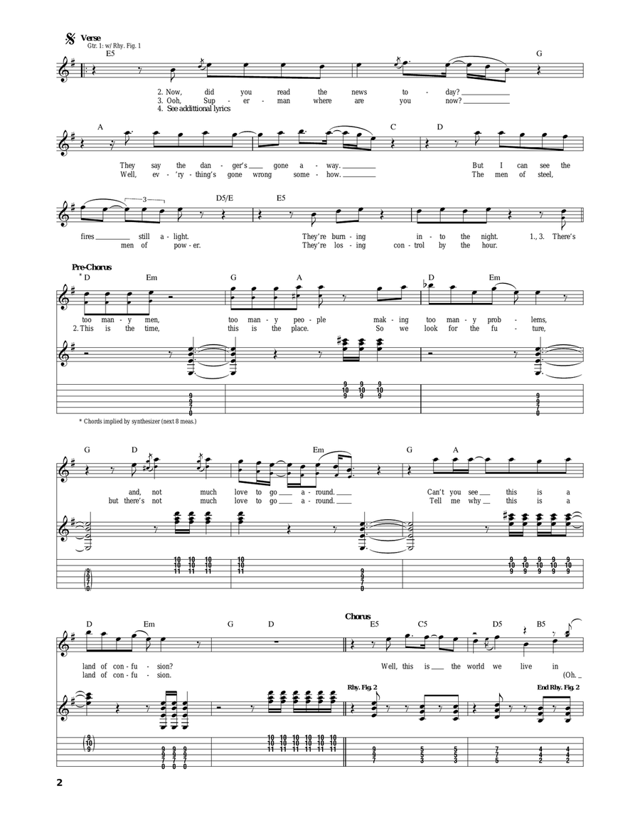Land Of Confusion Land Of Confusion Acoustic Guitar scores gallery preview page 2