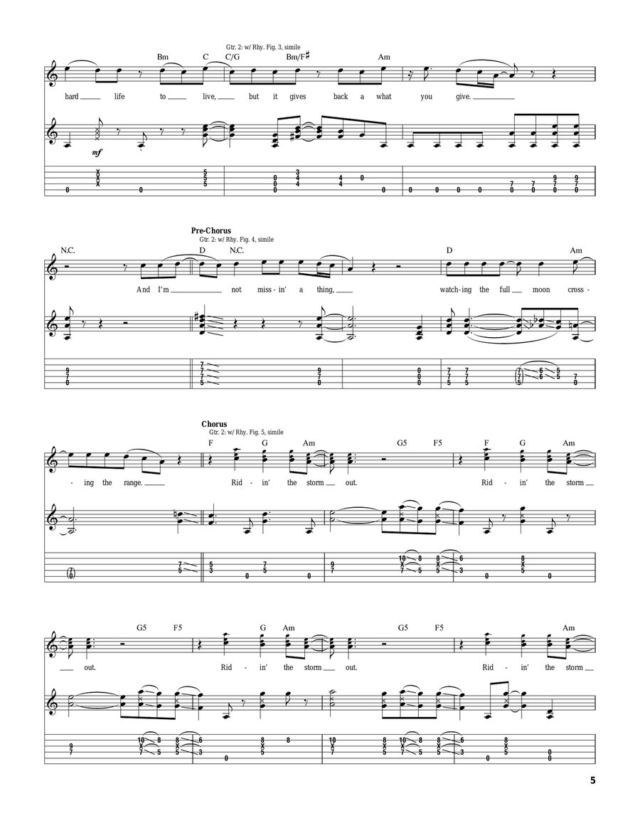 Ridin' The Storm Out Ridin' The Storm Out Acoustic Guitar scores gallery preview page 5