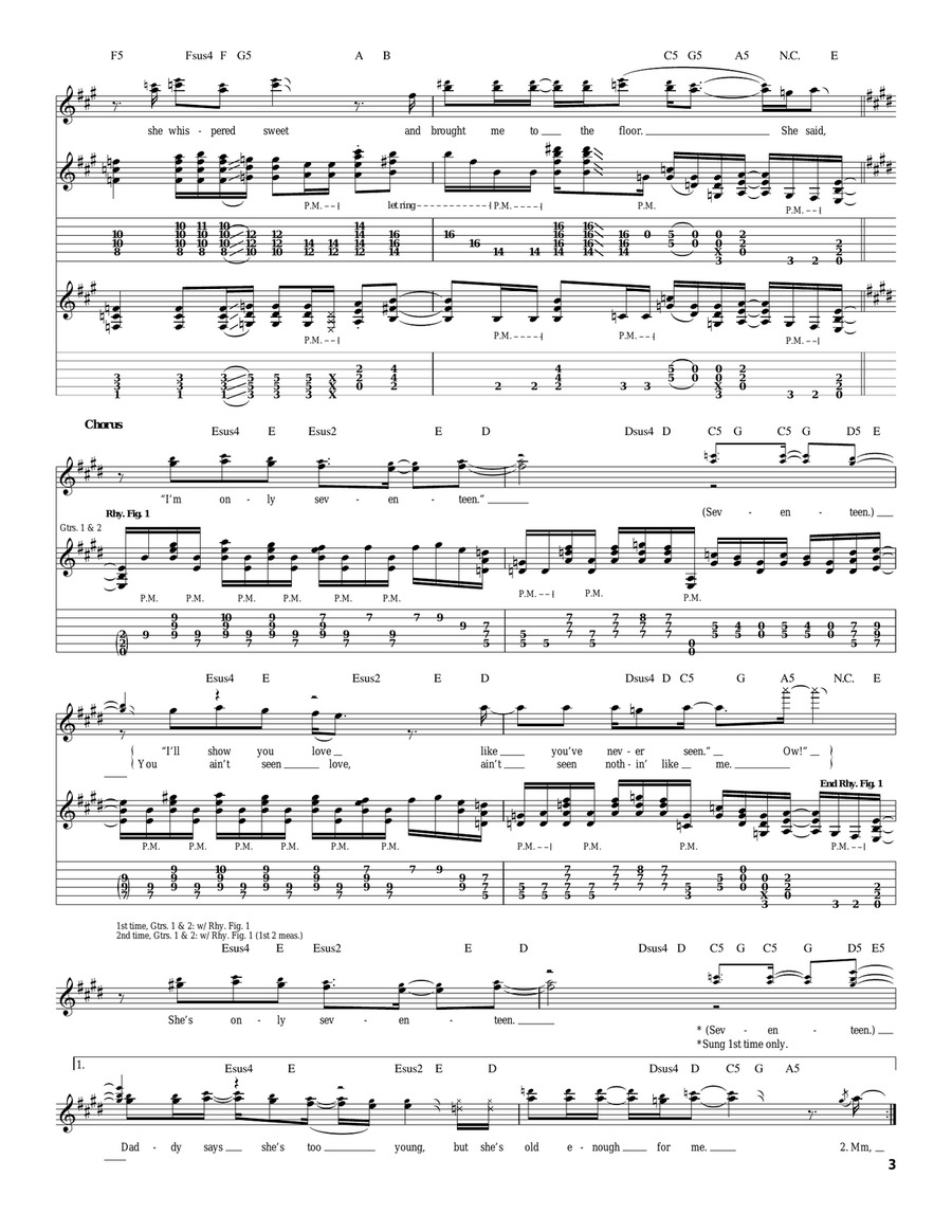 Seventeen Seventeen Electric Guitar scores gallery preview page 3