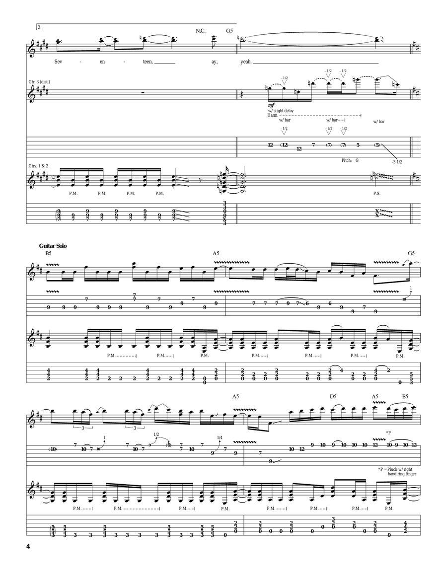 Seventeen Seventeen Electric Guitar scores gallery preview page 4