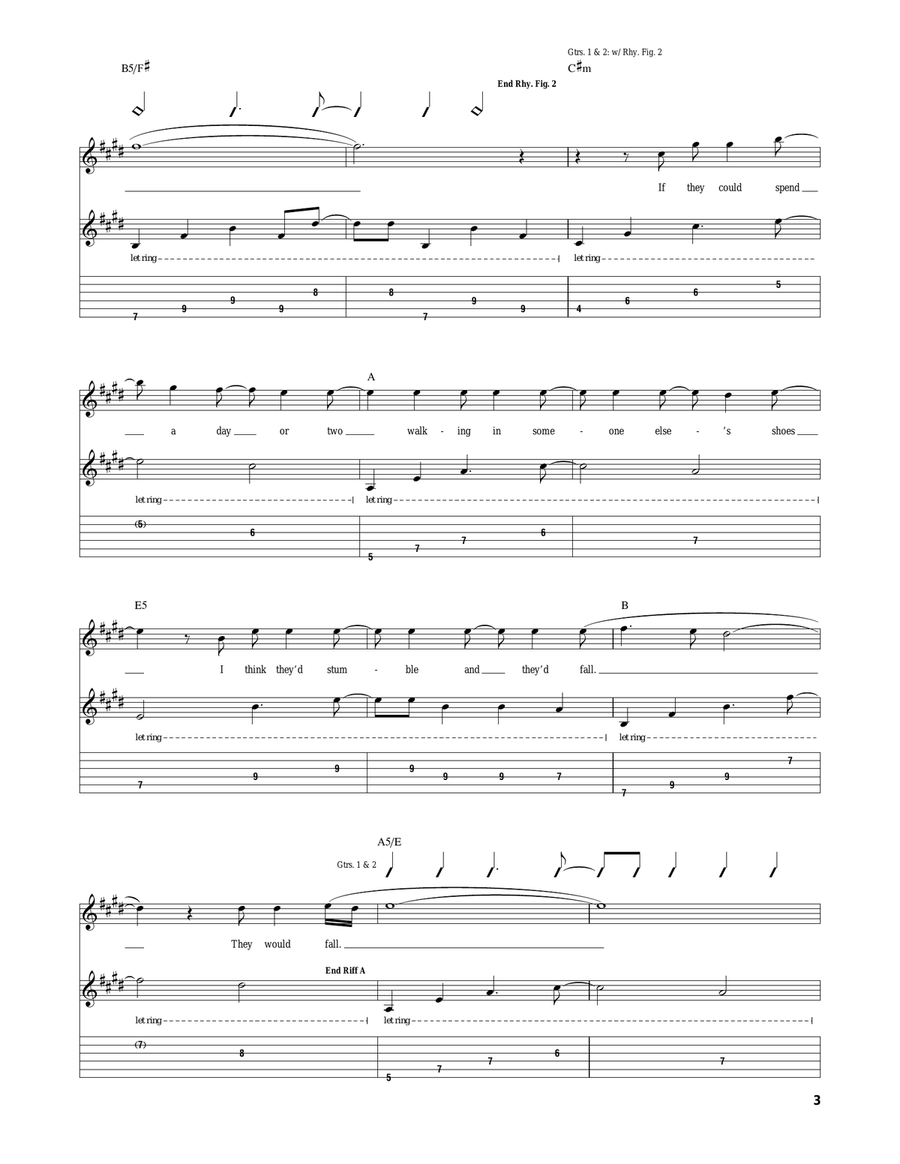 Lifestyles Of The Rich And Famous Guitar Tablature scores gallery preview page 3