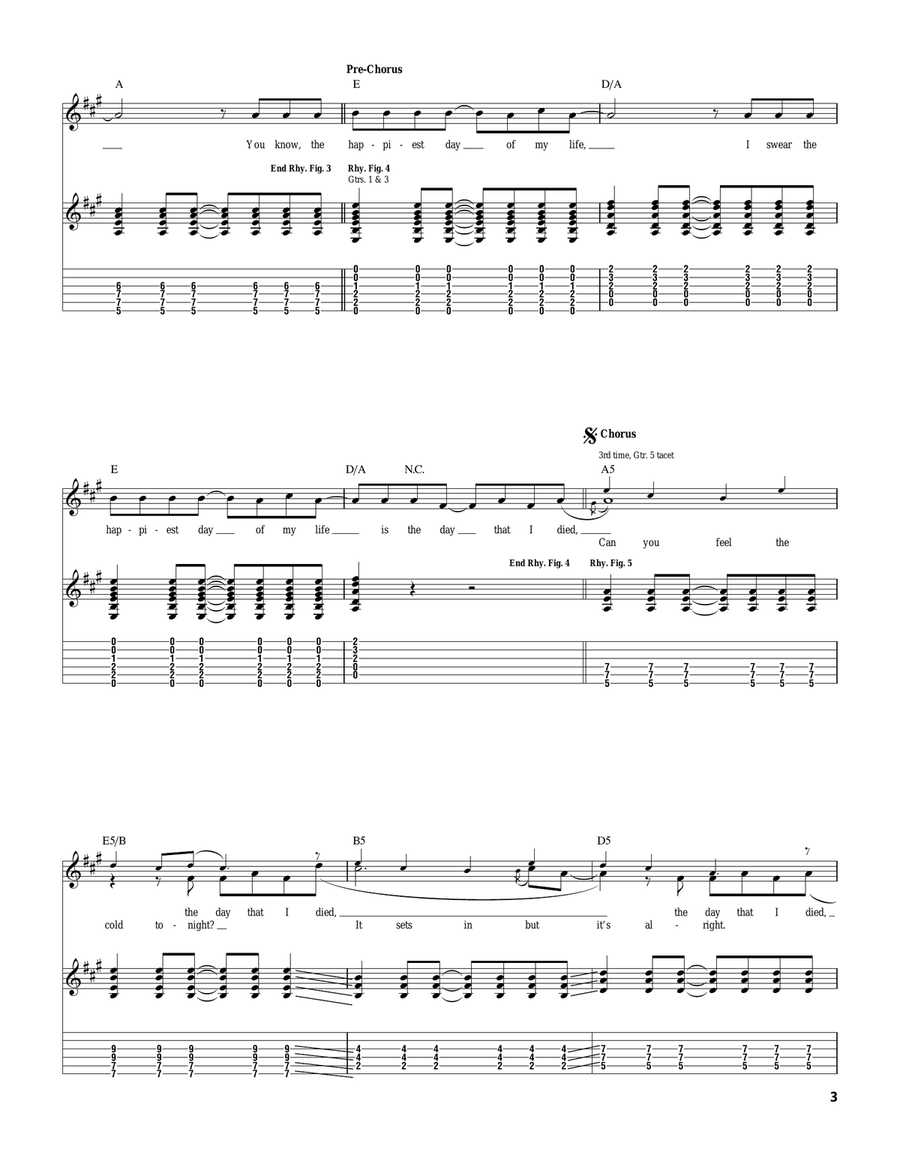 The Day That I Die The Day That I Die Guitar Tablature scores gallery preview page 3