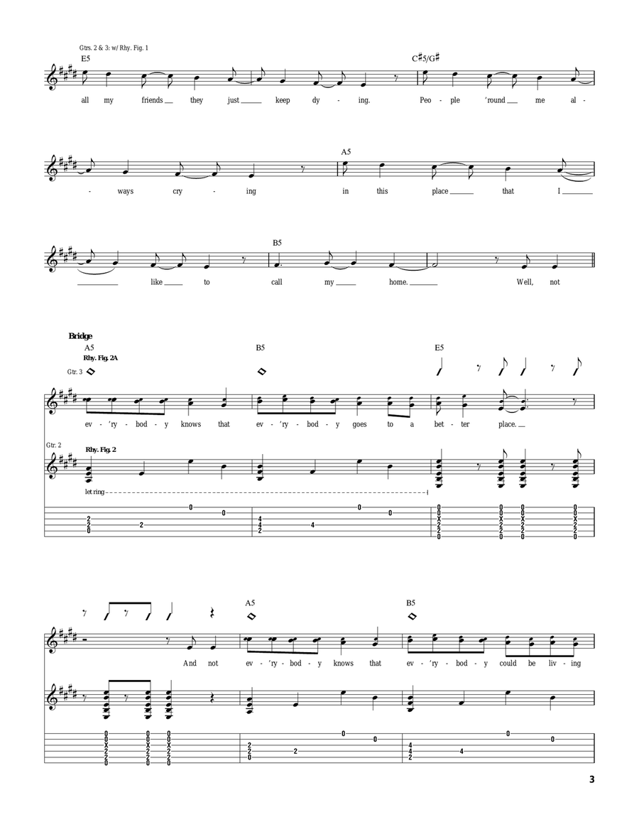 Movin' On Movin' On Guitar Tablature scores gallery preview page 3