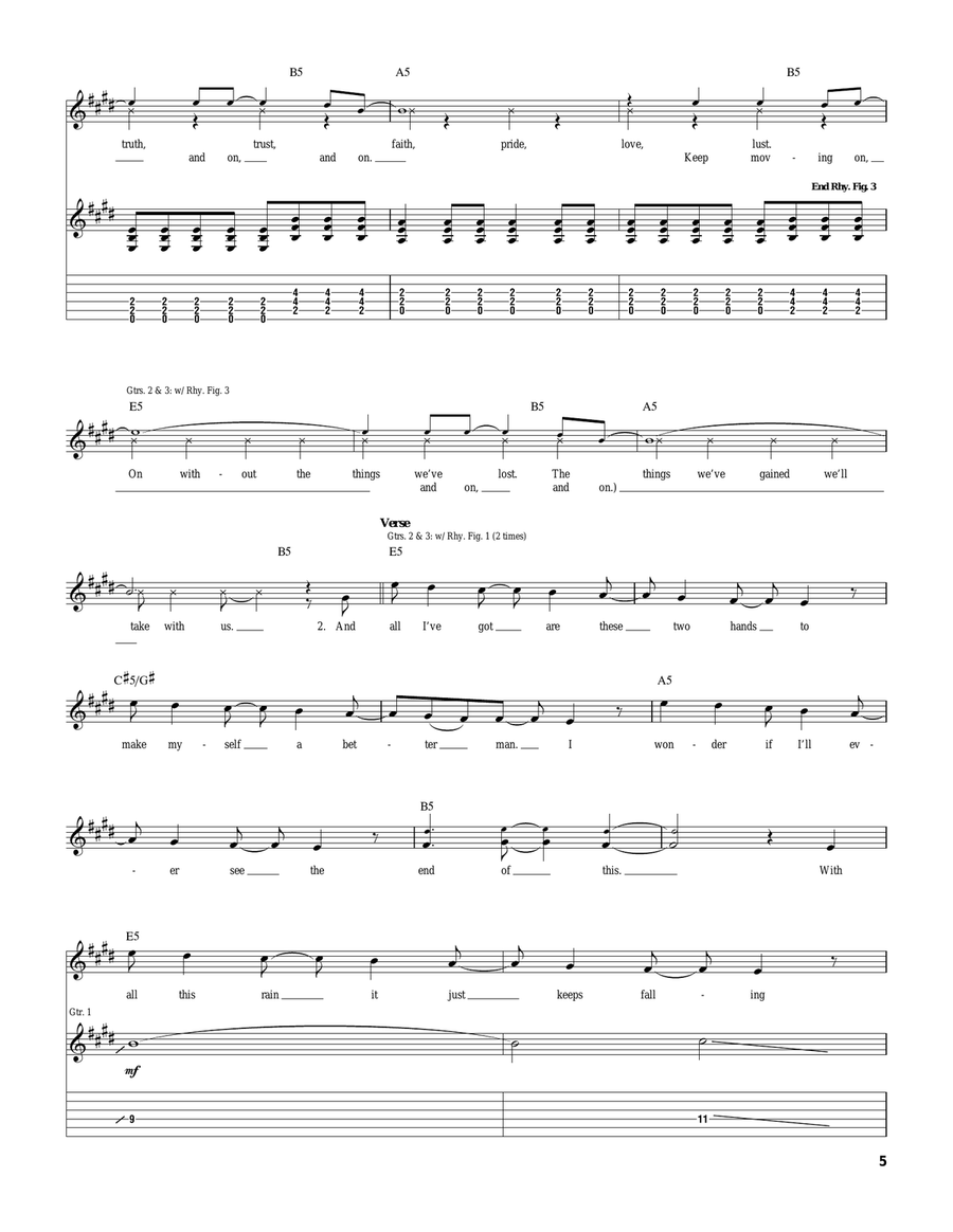 Movin' On Movin' On Guitar Tablature scores gallery preview page 5