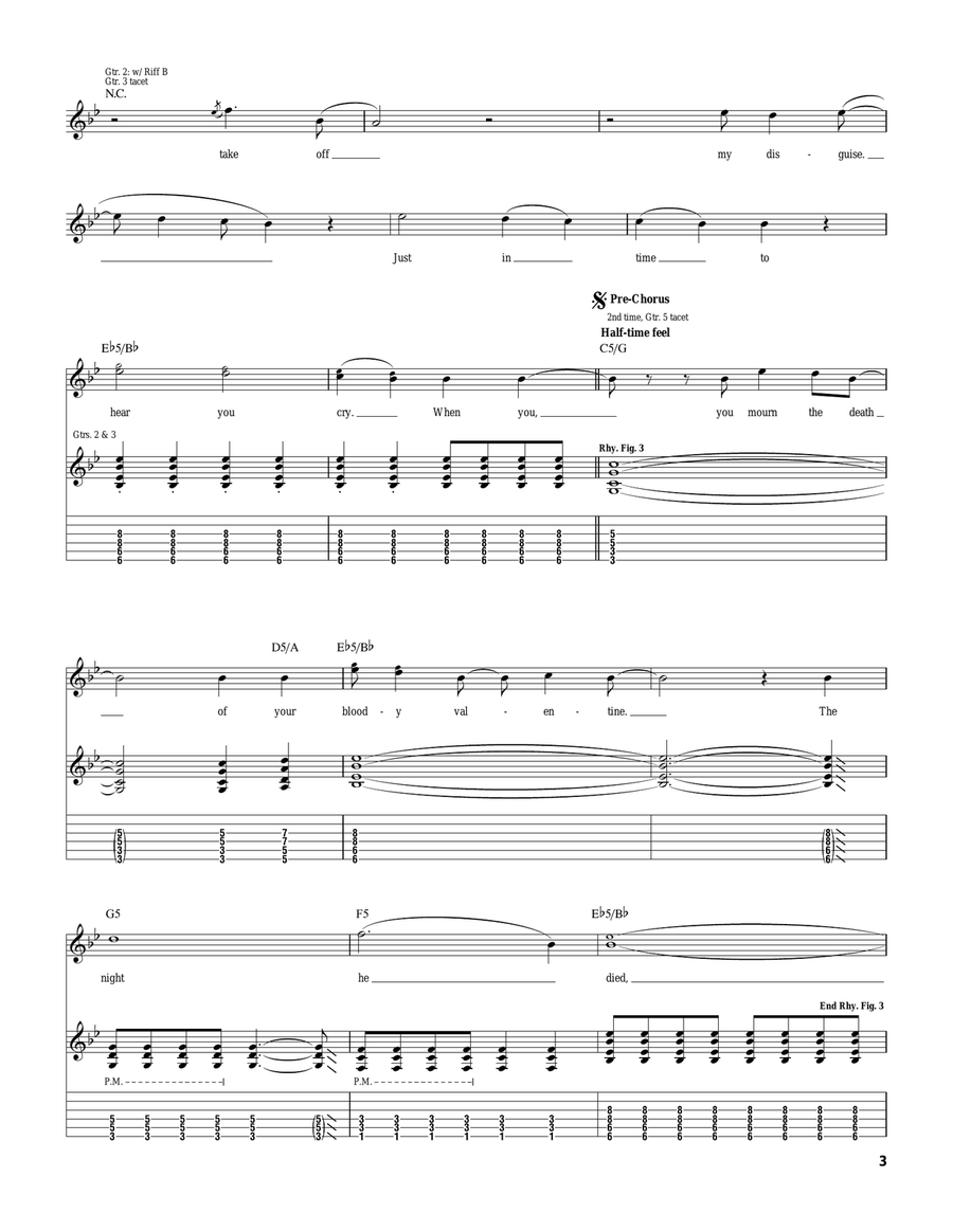 My Bloody Valentine My Bloody Valentine Guitar Tablature scores gallery preview page 3