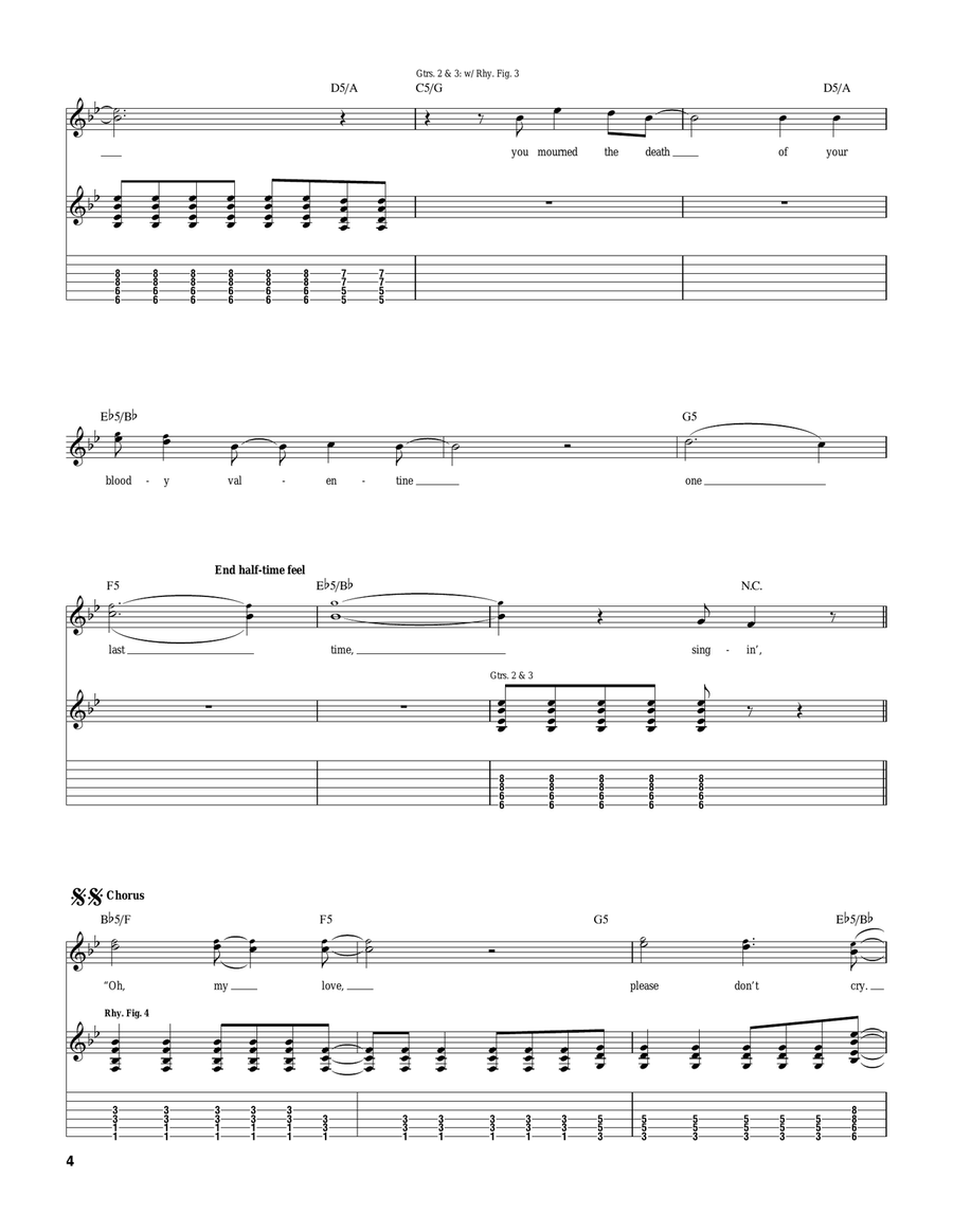 My Bloody Valentine My Bloody Valentine Guitar Tablature scores gallery preview page 4