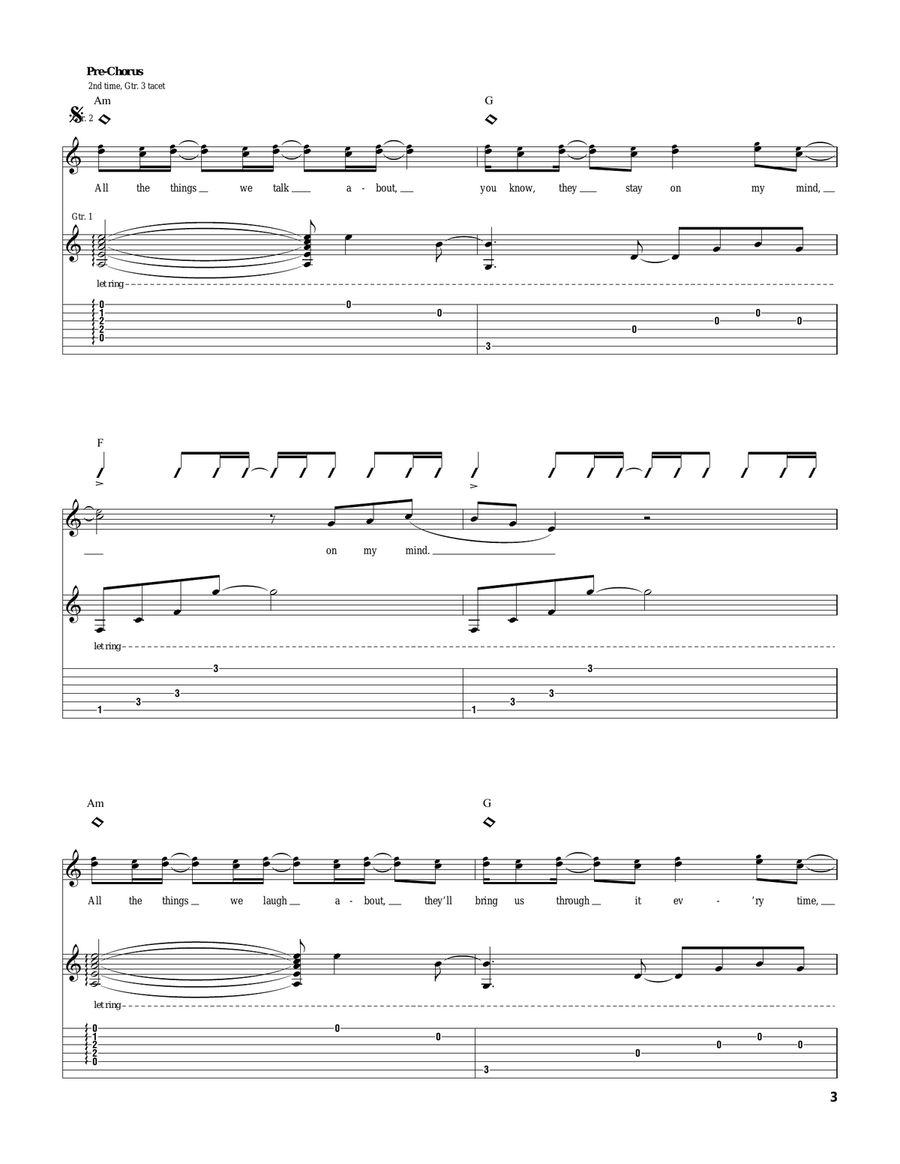 Say Anything Say Anything Guitar Tablature scores gallery preview page 3