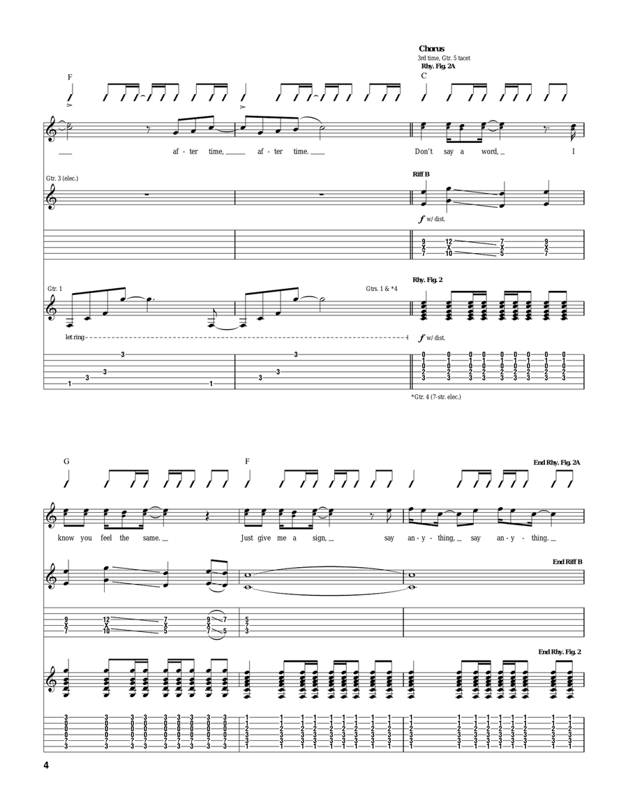 Say Anything Say Anything Guitar Tablature scores gallery preview page 4