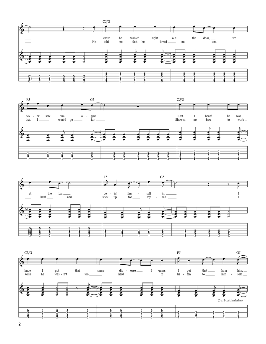 The Story Of My Old Man The Story Of My Old Man Guitar Tablature scores gallery preview page 2
