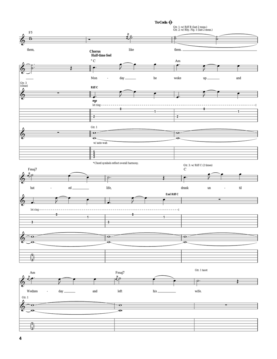 The Story Of My Old Man The Story Of My Old Man Guitar Tablature scores gallery preview page 4