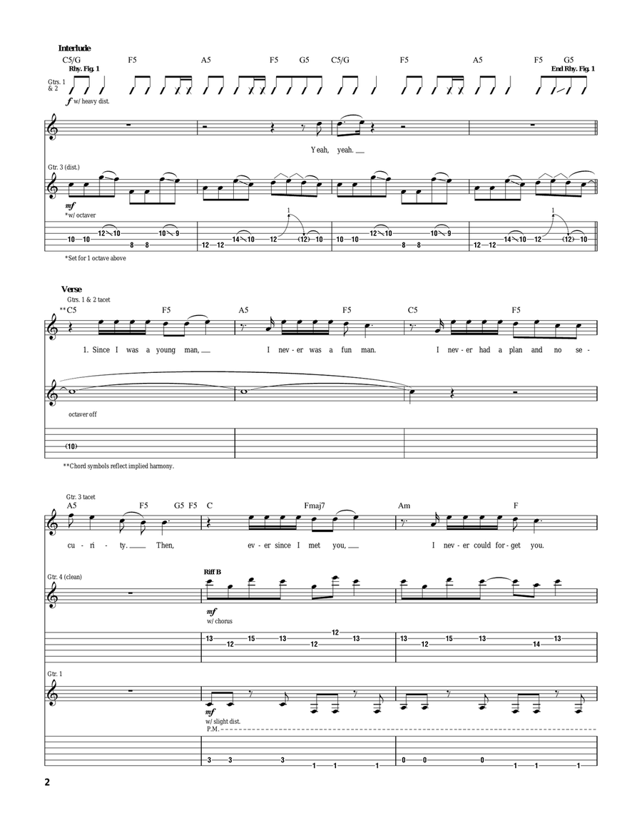 Wondering Wondering Guitar Tablature scores gallery preview page 2