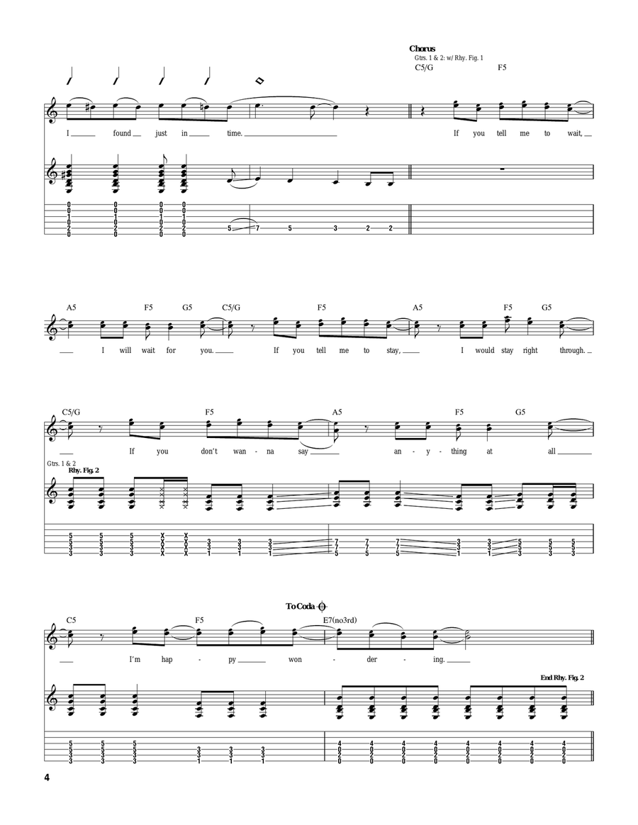 Wondering Wondering Guitar Tablature scores gallery preview page 4