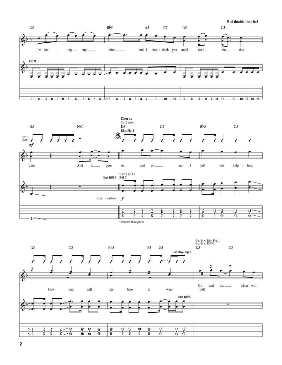 Hyper-Insomnia-Para-Condrioid Guitar Tablature scores gallery preview page 2