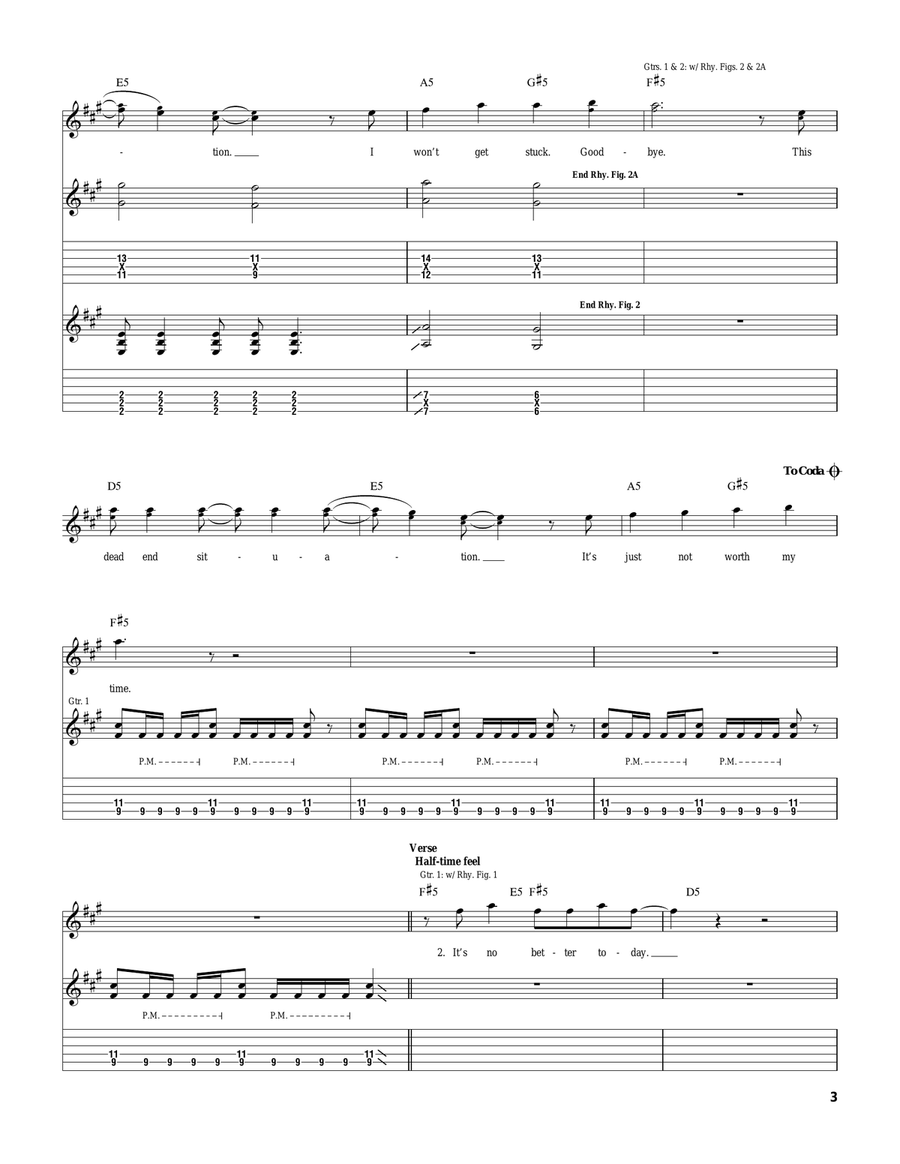 No Brains No Brains Guitar Tablature scores gallery preview page 3