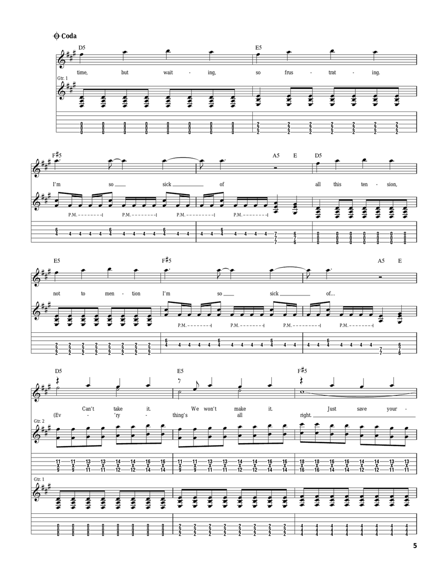 No Brains No Brains Guitar Tablature scores gallery preview page 5