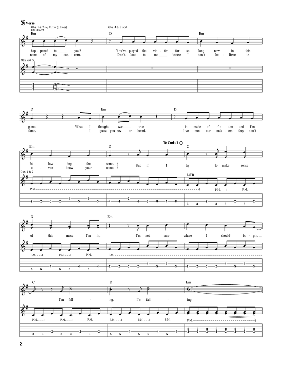 Over My Head (Better Off Dead) Guitar Tablature scores gallery preview page 2