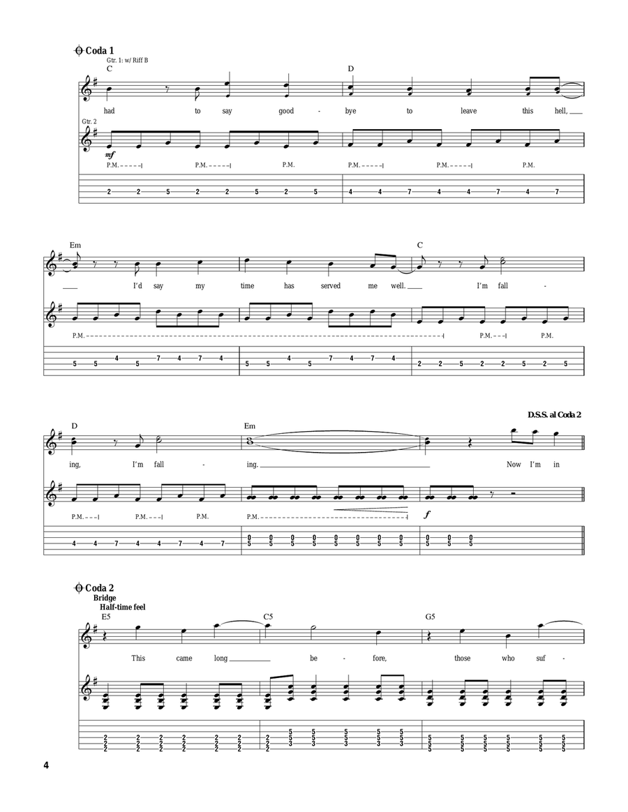 Over My Head (Better Off Dead) Guitar Tablature scores gallery preview page 4